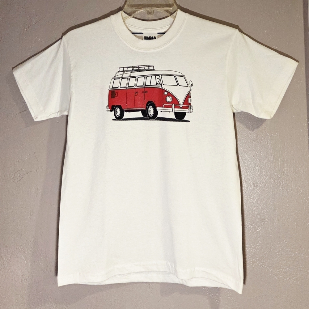 NWT Kids' White T-Shirt with Colorful VW Bus Print - Picture 2 of 4